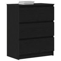 Dressoir 60x35x76 cm bewerkt hout zwart eikenkleurig - thumbnail