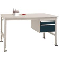 Manuflex AU5767.7016 Compleet werktafel reden universele standaard met kunststof plaat, bxdxh = 2000 x 800 x 760-870 mm Antraciet - thumbnail