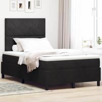 Boxspring bed met matras Zwart 120 x 200 cm Fluweel - thumbnail