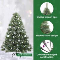 Kunstkerstboom met 150 LED met standaard Groen 150 cm PE en PVC - thumbnail