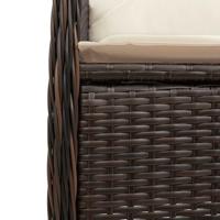 11-delige Bistroset met kussens poly rattan bruin - thumbnail