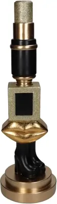 Kersten kandelaar polyresin cosmetica 12x39cm goud