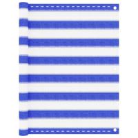 VidaXL Balkonscherm 90x300 cm hdpe blauw en wit - thumbnail