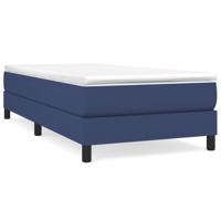 Boxspring met matras stof blauw 90x200 cm - thumbnail