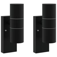 VidaXL Buiten wandlamp 2 pcs zwart 7 x 10 x 22 cm rvs en glas - thumbnail