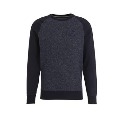 Crewneck knit sweat combination night sky Crewneck knit sweat combination night sky