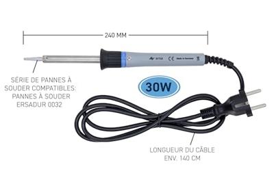 Ersa "30 s" soldeerbout soldering iron w.cu.tip 250mm,30w,380/420 c - thumbnail