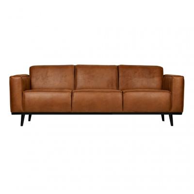 WOOOD Bank 'Statement' 3-zits, Eco Leder, kleur Cognac