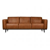 WOOOD Bank 'Statement' 3-zits, Eco Leder, kleur Cognac - thumbnail
