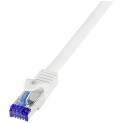 LogiLink C6A021S RJ45 Netwerkkabel, patchkabel CAT 6A S/FTP 0.50 m Wit 1 stuk(s)