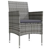 5-delige Tuinset met kussens grijs en zwart - thumbnail