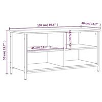 Tv-meubel 100x40x50 cm bewerkt hout gerookt eikenkleurig - thumbnail