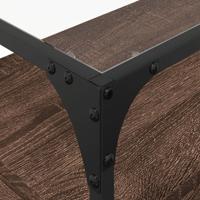 Tv-meubel met glazen blad 98x35x51 cm hout bruin eikenkleurig - thumbnail