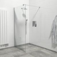 Van Marcke Inloopdouche - 100x200cm - veiligheidsglas - band mat glas - anti kalk - chroom 20005671 - thumbnail