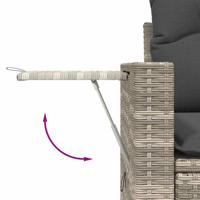 6-delige Loungeset met kussens poly rattan lichtgrijs - thumbnail