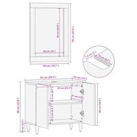Badkamermeubelset Wandgemonteerd 2 pcs Grijs 62 x 33 x 58 cm - thumbnail