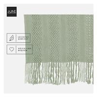 J-Line Plaid gebreid - polyester - lichtgroen - 160 x 130 cm - thumbnail