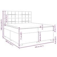 Boxspring met matras stof taupe 200x200 cm - thumbnail