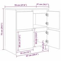 Dressoir artisanaal eikenkleurig 70 x 41 x 75 cm Bewerkt hout - thumbnail