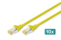 Digitus DK-1644-A-020-Y-10 RJ45 Netwerkkabel, patchkabel CAT 6A S/FTP 2.00 m Geel 1 stuk(s) - thumbnail