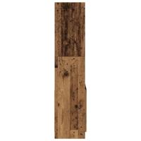 Hoge kast 63x33x140 cm bewerkt hout oud houtkleurig - thumbnail