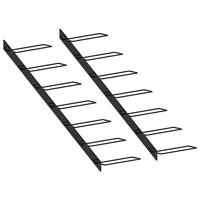 Wijnrekken voor 14 flessen wandmontage 2 st metaal zwart - thumbnail