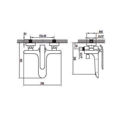 Badkraan Opbouw BWS Bloom Wit Chroom