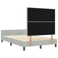 Bedframe met hoofdeinde Lichtgrijs 120 x 190 cm Fluweel - thumbnail