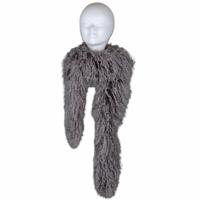 Tibetaanse Schapenvacht Sjaal Taupe - 180cm - thumbnail