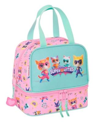 Lunchtrommel SuperKitties Roze Turkoois 20 x 20 x 15 cm Lunchtrommel SuperKitties Roze Turkoois 20 x 20 x 15 cm
