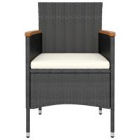 5-delige Tuinset poly rattan en gehard glas zwart - thumbnail