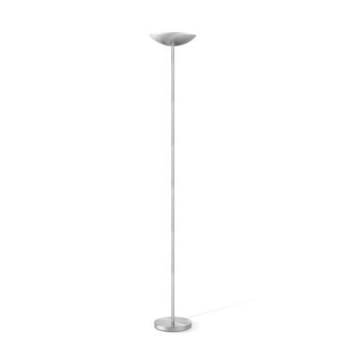 Vloerlamp Easy 28/28/180cm, geborsteld staal, geïntegreerde LED, met voetschakelaar, voor woonkamer, slaapkamer en thuiskantoor