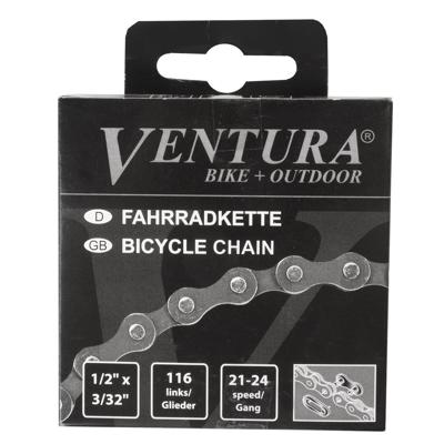 Ventura ketting 8 speed, 1/2x3/32 116l grijs/bruin (hangverpakking)