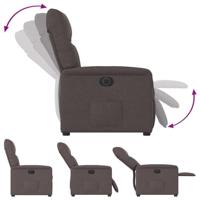 Fauteuil verstelbaar elektrisch stof donkerbruin - thumbnail