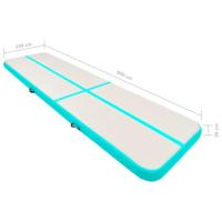 VidaXL Gymnastiekmat met pomp opblaasbaar 800x100x20 cm pvc groen - thumbnail