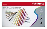 STABILO aquacolor - aquarel kleurpotlood - metalen set 36 st. - thumbnail