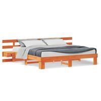 Bedframe met lade Bruin 180 x 200 cm Massief hout - thumbnail