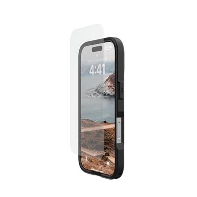 URBAN ARMOR GEAR Gehard glazen screen protector Apple iPhone 16 Pro (Dubbel gehard glas, anti-vingerafdruk, incl. montagekit, ultrahelder)