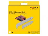 DeLOCK 2 port SATA PCI Express Card with RAID 1 raid-kaart - thumbnail