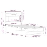 Bedframe zonder matras hout sonoma eikenkleurig 75x190 cm - thumbnail