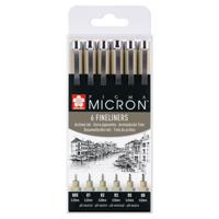 Fineliner Sakura pigma micron set 6stuks zwart - thumbnail