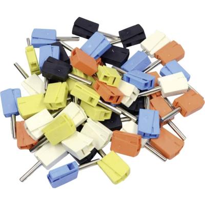 WAGO 215-111 Banaanstekker Stekker, recht Stift-Ø: 4 mm Zwart, Geel, Blauw, Wit, Oranje 50 stuk(s)