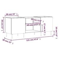 Platenkast 121x38x48 cm bewerkt hout grijs sonoma eikenkleurig - thumbnail