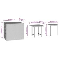 Bijzettafels 3 st poly rattan bruin - thumbnail