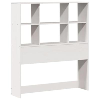 Bed met boekenkast zonder matras grenenhout wit 90x190 cm - thumbnail