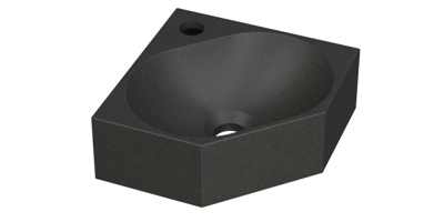 INK Matrix hoekfontein - 27x27x10cm - 1 kraangat - Quartz zwart 3404343