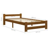 Bedframe massief grenenhout honingbruin 100x200 cm - thumbnail