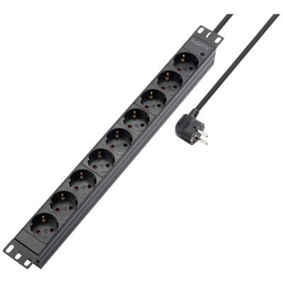 Sygonix SY-5799004 Stekkerdoos 19 inch 9-voudig Zwart Randaarde stekker 1 stuk(s) Sygonix SY-5799004 Stekkerdoos 19 inch 9-voudig Zwart Randaarde stekker 1 stuk(s)