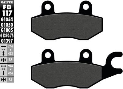 GALFER remblokken "fd117" brake pad fd117 g1054 organic