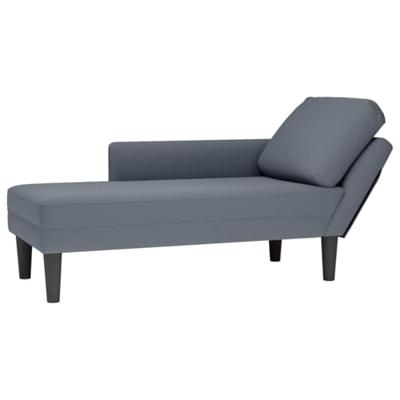 Chaise longue met kussen&rechterarmleuning fluweel donkergrijs Chaise longue met kussen&rechterarmleuning fluweel donkergrijs